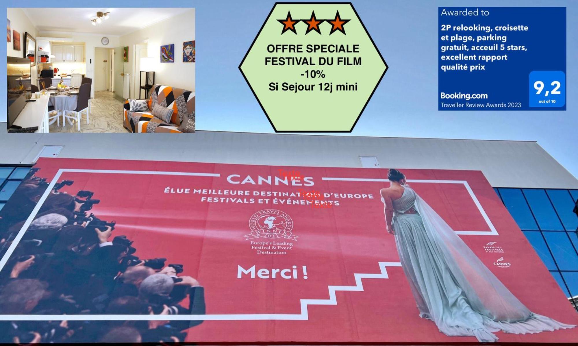 Apartment Speciale Festival Film Si Sejour Superieur 12j , 2p Croisette, Grande Terrasse, Parking Gratuit, Calme, Accueil 5 Etoiles, Excellent Rapport Qualite-prix Cannes